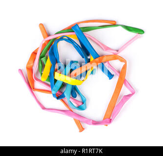 Pas de groupe de ballons gonflés isolé sur fond blanc Banque D'Images