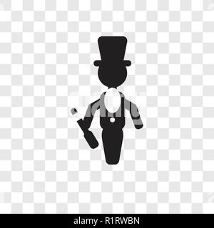 Homme magicien icône vecteur isolé sur fond transparent, magicien homme transparence concept logo Illustration de Vecteur