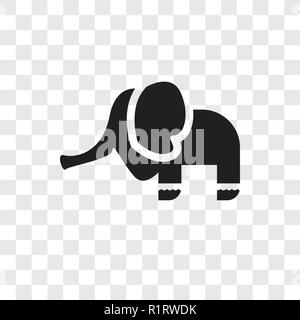 Éléphant de cirque icône vecteur isolé sur fond transparent, la transparence de l'éléphant de cirque concept logo Illustration de Vecteur