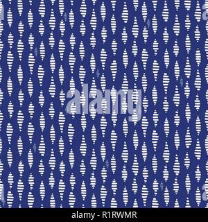 Hand-Drawn crème fluide vecteur Marques Cocoon Motif. Résumé L'eau stylisée ondulations. Arrière-plan de l'été. Whimsical Geo. Impression géométrique Indigo. Perf Illustration de Vecteur