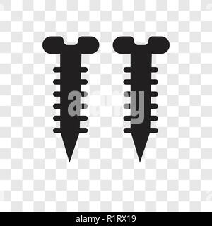 Icône vecteur vis isolé sur fond transparent, la transparence vis concept logo Illustration de Vecteur