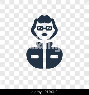 Icône vecteur Geek isolé sur fond transparent, la transparence Geek concept logo Illustration de Vecteur