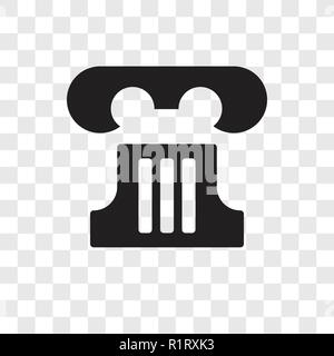 Pilier grec icône vecteur isolé sur fond transparent, pilier grec concept logo transparence Illustration de Vecteur