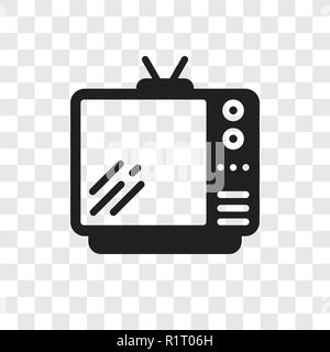 Icône vecteur télévision isolé sur fond transparent, la transparence de la télévision concept logo Illustration de Vecteur