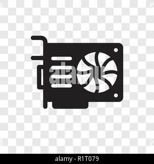 Carte vidéo icône vecteur isolé sur fond transparent, la transparence de la carte vidéo concept logo Illustration de Vecteur