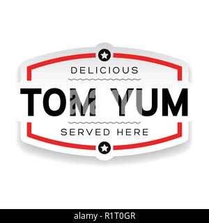 Tom Yum label vintage sign Illustration de Vecteur