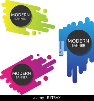 Logo couleur belle funny collection bannière moderne Illustration de Vecteur