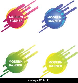Logo couleur belle funny collection bannière moderne Illustration de Vecteur