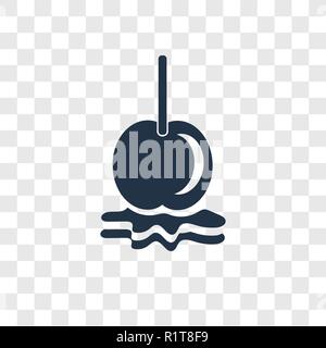 Pommes caramélisées icône vecteur isolé sur fond transparent, pommes caramélisées transparence concept logo Illustration de Vecteur