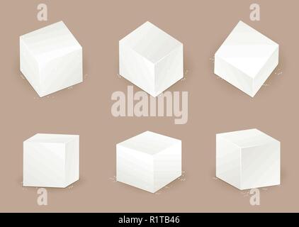 Jeu de cube de sucre dans la région de angle différent illustration Illustration de Vecteur
