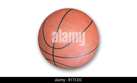 Basket-ball, les équipements de sport isolé sur fond blanc Banque D'Images