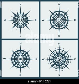 Ensemble de rose ou windroses Illustration de Vecteur