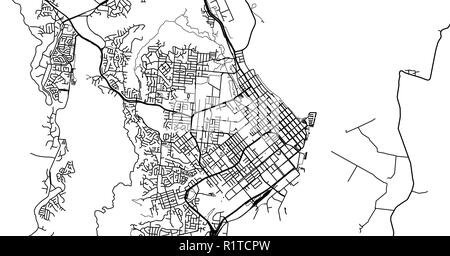 Vecteur urbain plan de la ville de Cairns, Australie Illustration de Vecteur