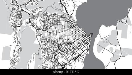 Vecteur urbain plan de la ville de Cairns, Australie Illustration de Vecteur