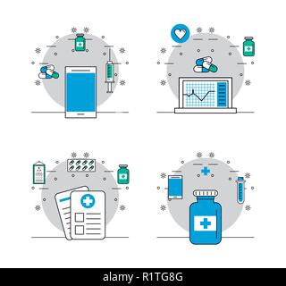 Ensemble d'éléments médicaux Illustration de Vecteur
