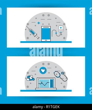 Ensemble d'éléments médicaux Illustration de Vecteur