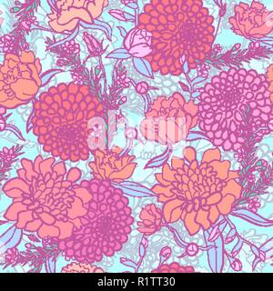 Floral background. Imprimer botanique. Dessin de fleurs. Illustration de Vecteur