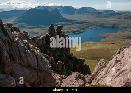 Montagnes de Stac Pollaidh de Coigach, Inverpolly National Park, Ecosse Banque D'Images