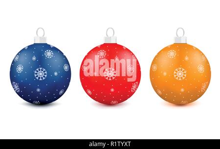 Boules de Noël isolé sur fond blanc Illustration de Vecteur