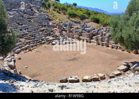 Les ruines de la ville antique de Kaunos, près de Dalyan, Turquie. Banque D'Images