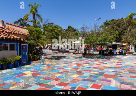 Le Village Espagnol Art Centre à Balboa Park, San Diego, California, United States. Banque D'Images