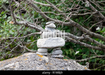 Inukshuk pierre indien Banque D'Images