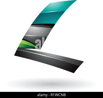 Vector Illustration de noir et vert brillant Lettre vol dynamique A et l isolé sur fond blanc Illustration de Vecteur