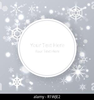 Noël arrière-plan shyning créatif avec des flocons et magic lights , nouvelle année de modèle et broshure en gris pour le web et print Illustration de Vecteur