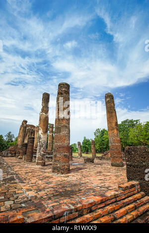 Site du patrimoine mondial de l'Wat Chetuphon dans le parc historique de Sukhothai, Thaïlande, province de Sukhothai. Banque D'Images