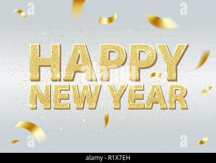 Bonne Année Golden Background Illustration de Vecteur