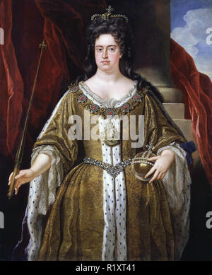 La Reine Anne de Grande-bretagne (1665-1714) à propos de 1702. Artiste inconnu Banque D'Images