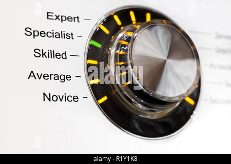 Concept de niveau de compétences sous la forme d'un ring Banque D'Images