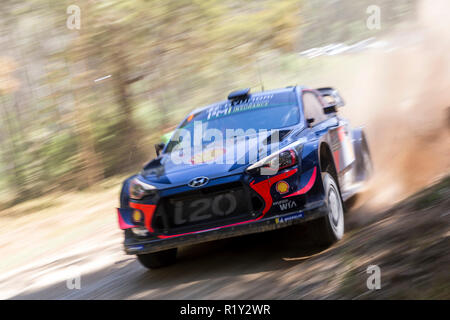 Coffs Harbour, Australie. 15 Nov, 2018. WRC Rally de l'Australie, le jeudi Shakedown rituelles et de départ ; le nombre 6 Shell Hyundai Mobis World Rally Team Hyundai i20 conduit par Hayden Paddon et conduit par Sebastian Marshall pendant le shakedown : Action Crédit Plus Sport Images/Alamy Live News Banque D'Images