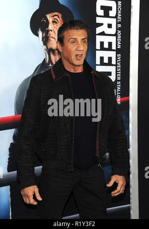 New York, USA. 14Th Nov 2018. Sylvester Stallone assiste à la première mondiale de 'Creed II' à l'AMC Loews Lincoln Square le 14 novembre 2018 à New York. John Palmer crédit/ MediaPunch MediaPunch Crédit : Inc/Alamy Live News Banque D'Images