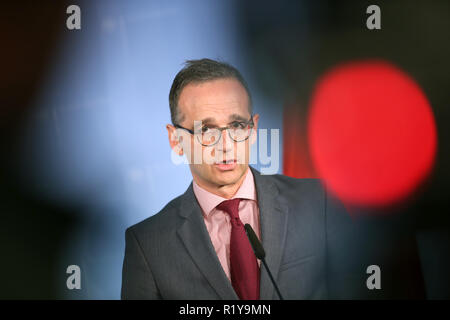 Berlin, Allemagne. 15 Nov, 2018. Heiko Maas (SPD), le ministre fédéral des affaires étrangères, fait une déclaration au Brexit au Ministère fédéral des affaires étrangères. Credit : Wolfgang Kumm/dpa/Alamy Live News Banque D'Images