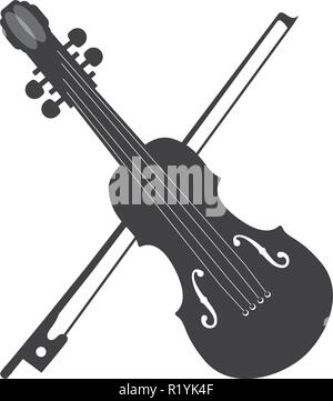 Icône de l'instrument violon sur fond blanc, vector illustration Illustration de Vecteur