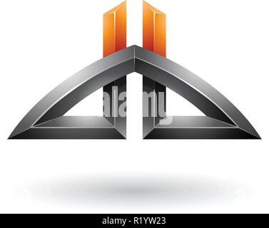 Vector Illustration de l'orange et le noir des lettres de Pont D et B isolé sur fond blanc Illustration de Vecteur