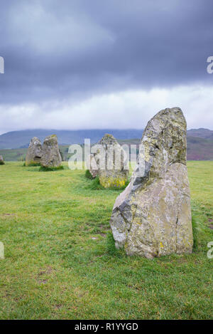 Pierres de cercle de pierres de Castlerigg près de Keswick dans le Lake District, Cumbria, Angleterre Banque D'Images