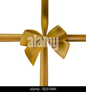 Ruban cadeau en boucle couleur or Illustration de Vecteur