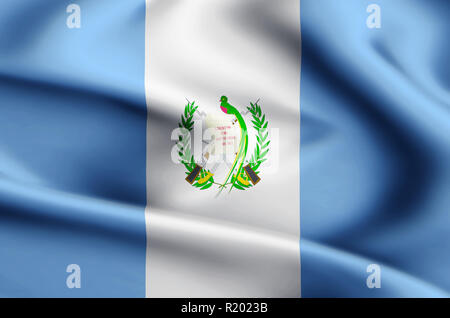 Moderne et réaliste de Guatemala drapeau libre illustration. Parfait pour les fins de l'arrière-plan ou de texture. Banque D'Images