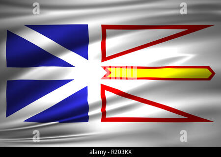 Terre-neuve et Labrador Waving Flag 3D illustration. La texture peut être utilisé comme arrière-plan.