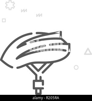 Casque de vélo, l'icône de la ligne du vecteur symbole, Pictogramme, signe. Résumé Arrière-plan géométrique de la lumière. Course modifiable Illustration de Vecteur