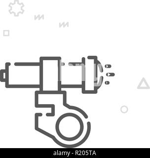 La lumière des phares de vélo, l'icône de la ligne du vecteur, Symbole, Pictogramme, signe. Résumé Arrière-plan géométrique de la lumière. Course modifiable Illustration de Vecteur