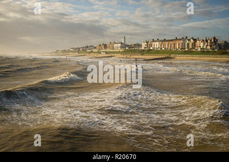 Une mer en hiver à Southwold, Suffolk Banque D'Images