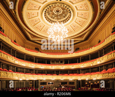 Intérieur de l'Opéra National de Lettonie, Riga, Lettonie, Pays Baltes, Europe Banque D'Images