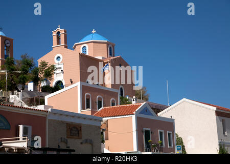 Église de la sainte trinité korissia kea Cyclades Grèce Banque D'Images