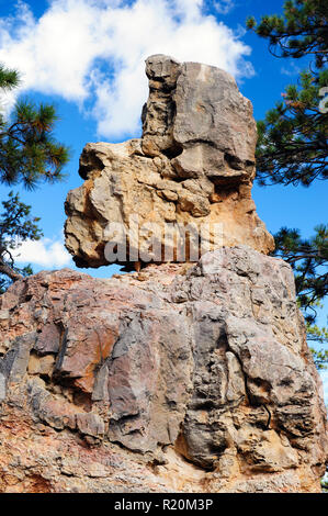 Formation de grès qui ressemble à une tête humaine à Bryce Canyon National Park, Utah, USA. Banque D'Images