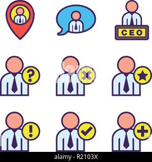 Businessman Avatars Illustration de Vecteur