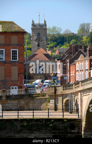 Bewdley, Worcestershire, Angleterre, avec pont sur la rivière Severn Banque D'Images