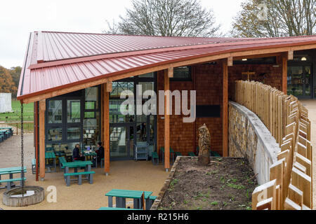 La Forêt de Sherwood Accueil du Grand Chêne et le nouveau centre de visiteurs ,UK. Banque D'Images
